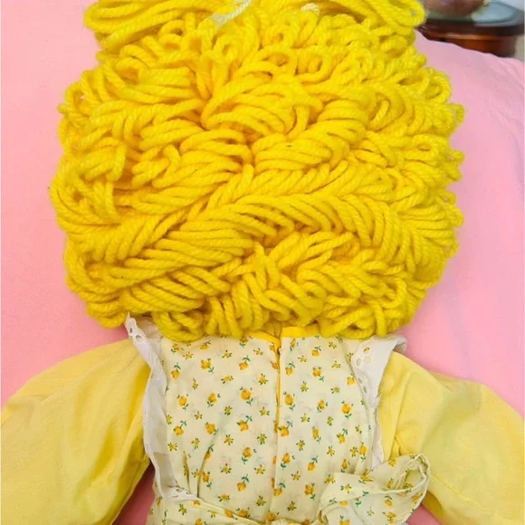 Handmade Yellow Rag Doll with Heart Apron - Picture 6 of 6